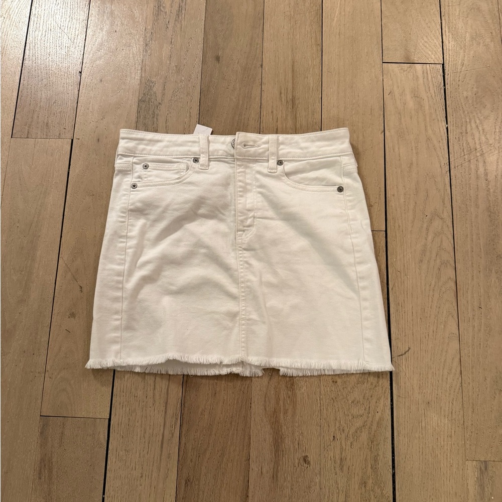 White Denim Skirt